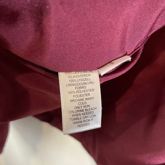 LOFT Women's Open Front Blazer Jacket Burgundy Size Small Career Office Siren - Picture 7 of 7